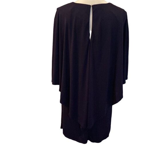 NEW Trina Turk Marino Cocktail Cape Dress Navy Blue Semi-formal Size 4 MSRP $298 - Picture 2 of 5